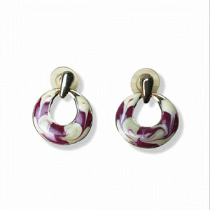 𝅺Vintage Goldtone Enamel Earrings